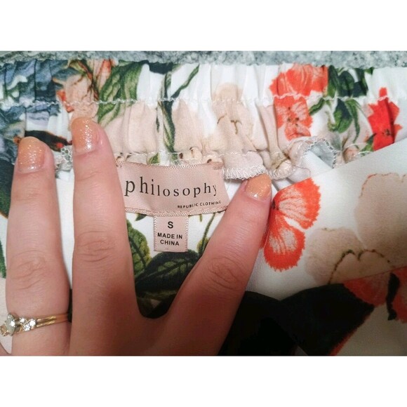 Philosophy Republic Clothing Women White Floral Casual Spring Skirt Sz S - Picture 3 of 6